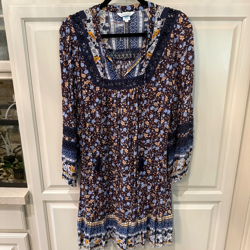 Navy with flowers Sundance dress
